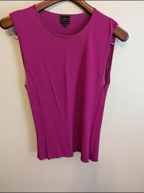 Women's Sleeveless Rib Side Top - Magenta